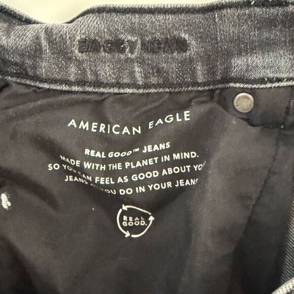 American Eagle Outfitters Stone Washed Black Wide Leg Jeans - Women’s 12 Short - Picture 9 of 9